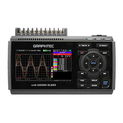 絶縁多チャンネルハンディデータロガー midiLOGGER GL260